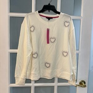 Jane and Delancey Cream Heart Sweatshirt